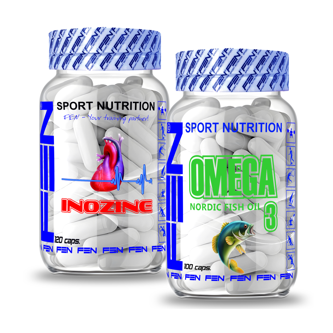 FEN Omega 3 + FEN Inosine + geležis (Papildų rinkinys širdžiai) - FEN sport nutrition