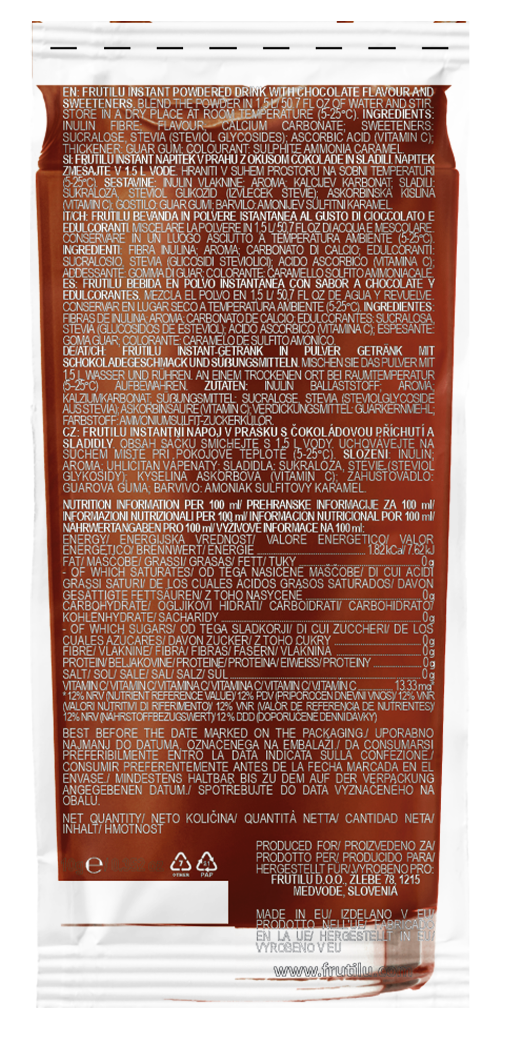 Frutilu becukris gėrimas šokolado skonio - FEN sport nutrition