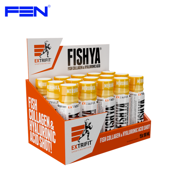 SHOT FISHYA® Hialurono rūgštis + jūrinis kolagenas 15 vnt po 90 ml - FEN papildai sportui