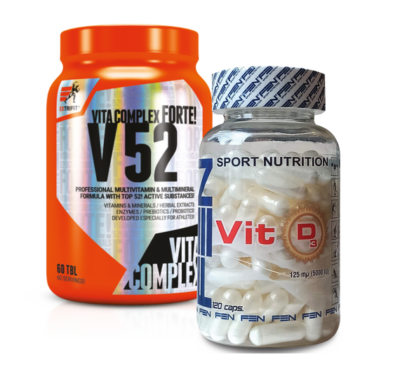 Extrifit V52 + FEN D Vitamīns 5000 UI 2 vienības (vitamīnu un minerālvielu komplekts)