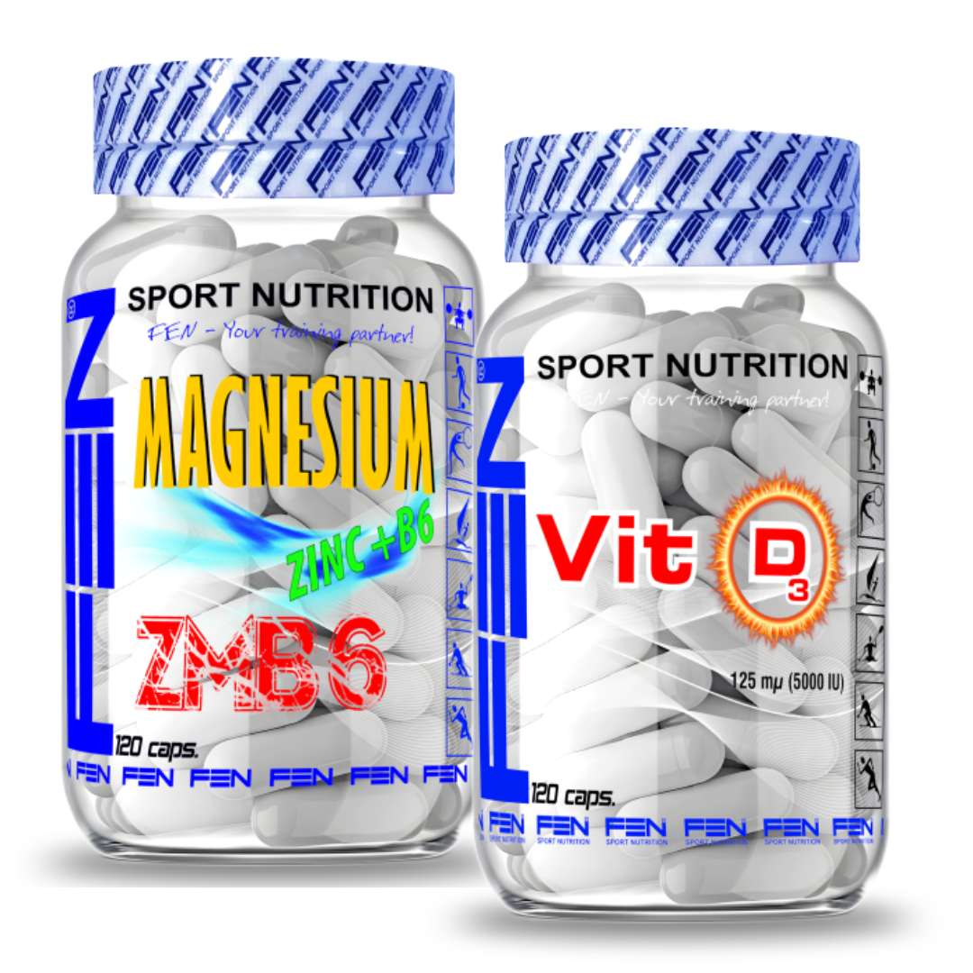 FEN ZMB6 + FEN Vit D, 2 x 120 kaps (Vitaminų ir mineralų kompleksas) - FEN sport nutrition